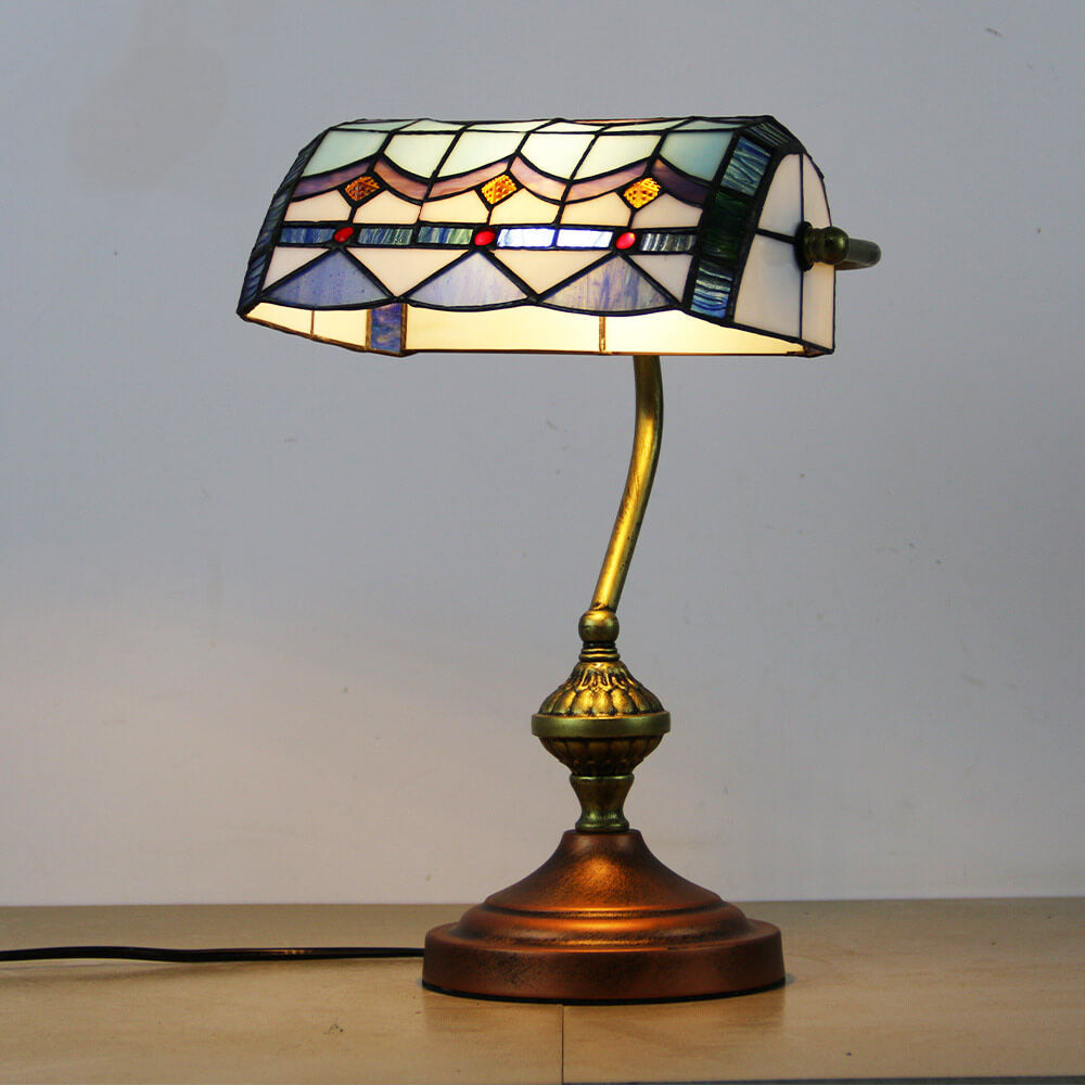 Bank Glass Hardware Table Lamp