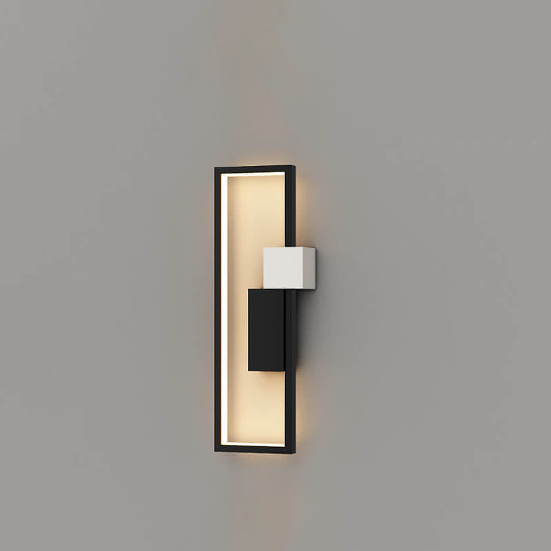 Square Frame Iron Silicone Wall Lamp