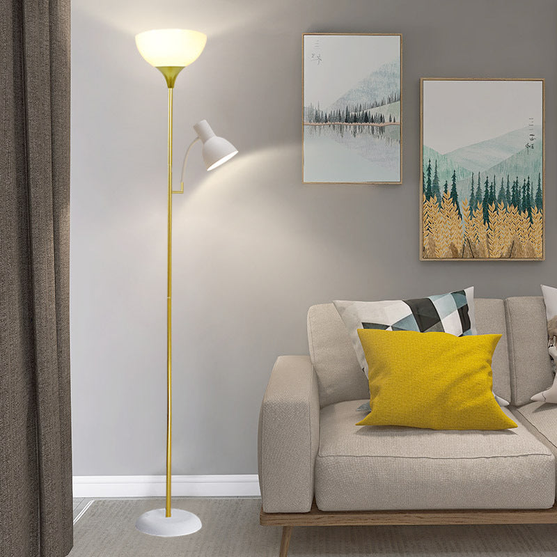 Half Circle Iron Living 2-Light Floor Lamp