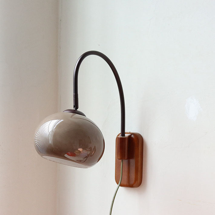 Minimal Glass Solid Wood Wall Lamp
