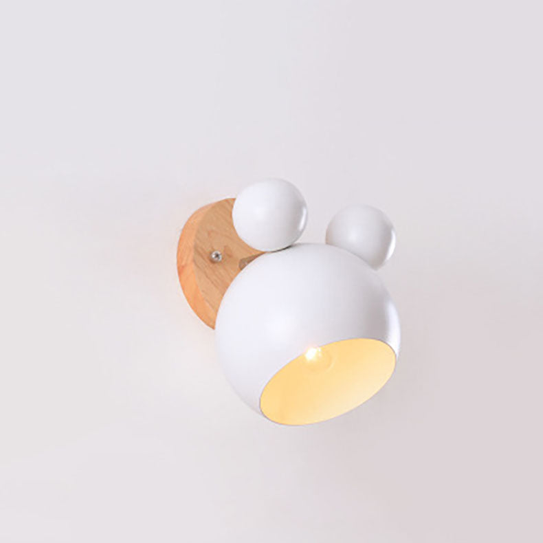 Cartoon Bear Dome Kids Wall Lamp