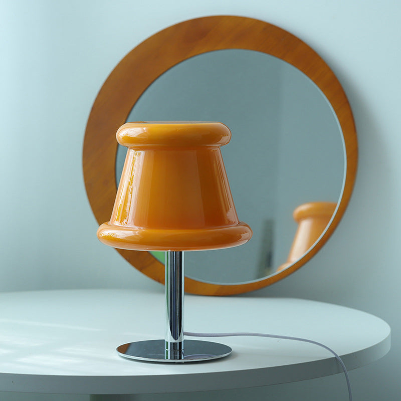 Hat Glass Iron Bedroom Table Lamp