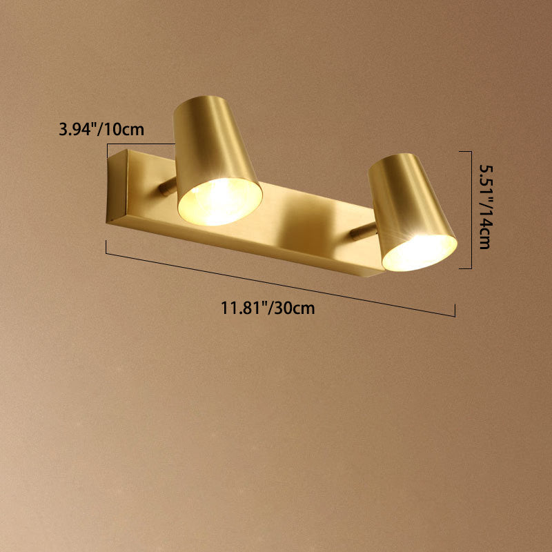 Full Copper Semi-Conical Vanity 2-Light Wall Lamp