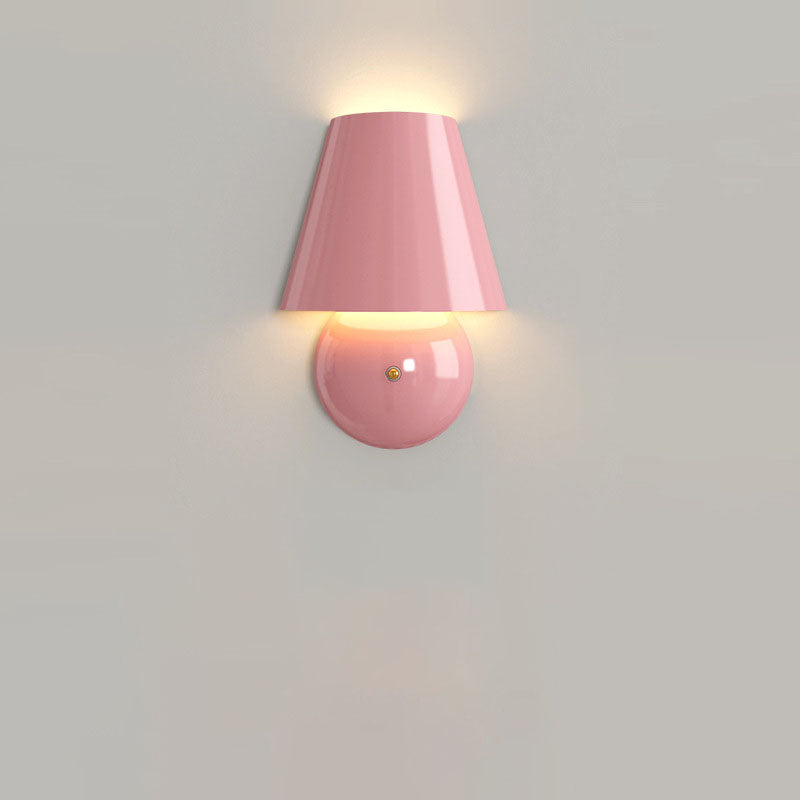 Cream Trapezoidal Round Iron Wall Lamp