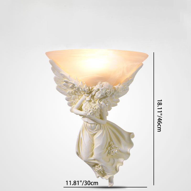 Resin Angel Wing Glass Wall Lamp