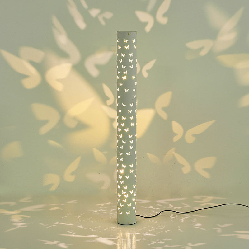 Cylinder Butterfly Iron Aluminum Floor Lamp