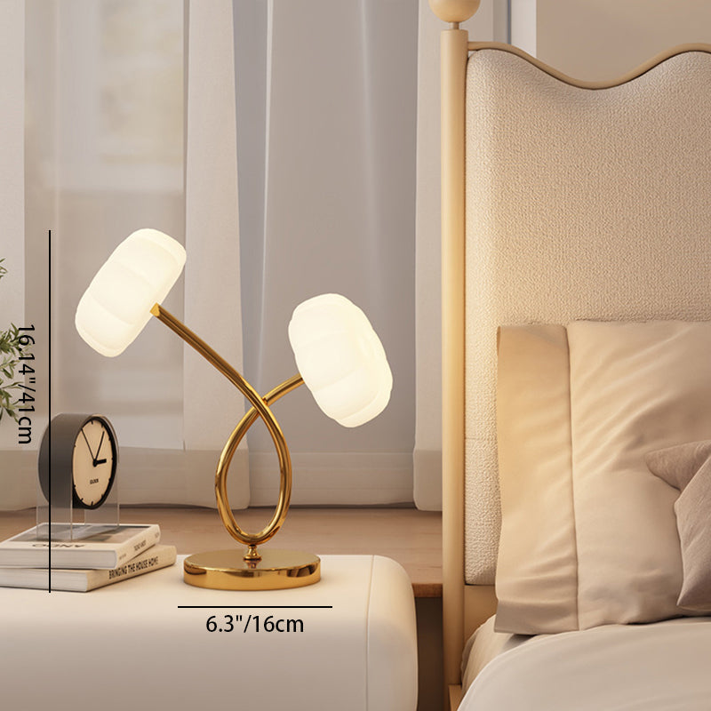 Crossed Flowers Iron Plastic Table Lamp