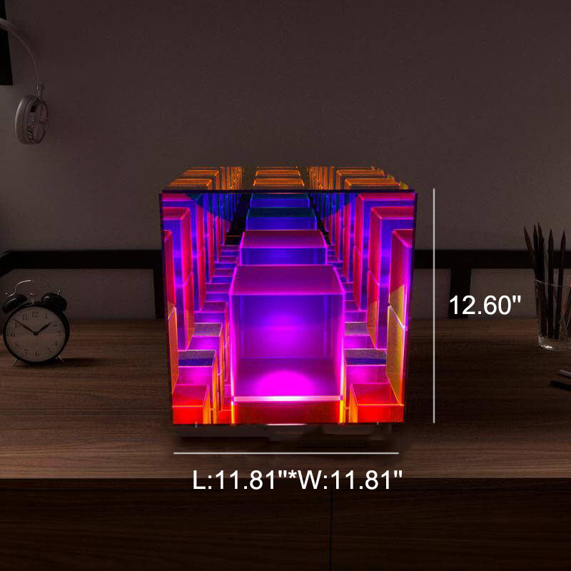 Acrylic RGB Line Rubik's Table Lamp