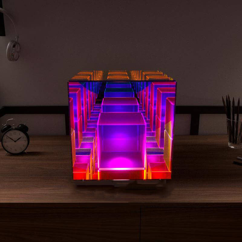 Acrylic RGB Line Rubik's Table Lamp