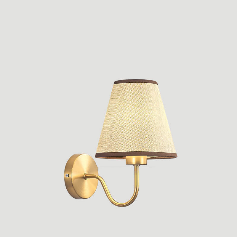 Cone Fabric Curved Arm Wall Lamp