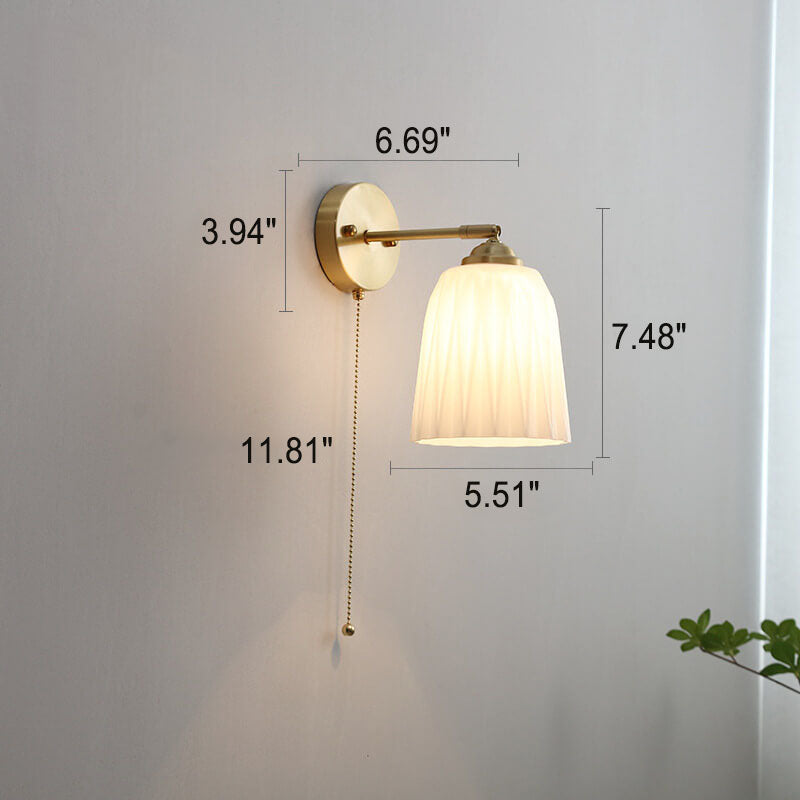 Striped Milk White Glass Wall Lamp