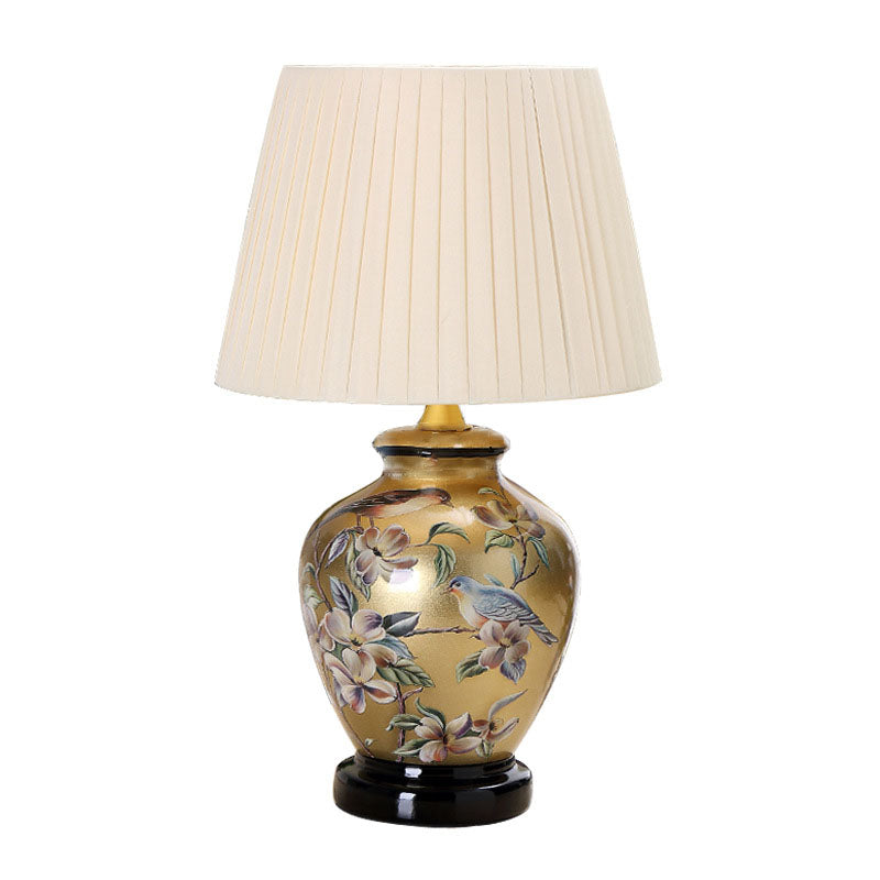 Bird Vase Ceramic Fabric Table Lamp