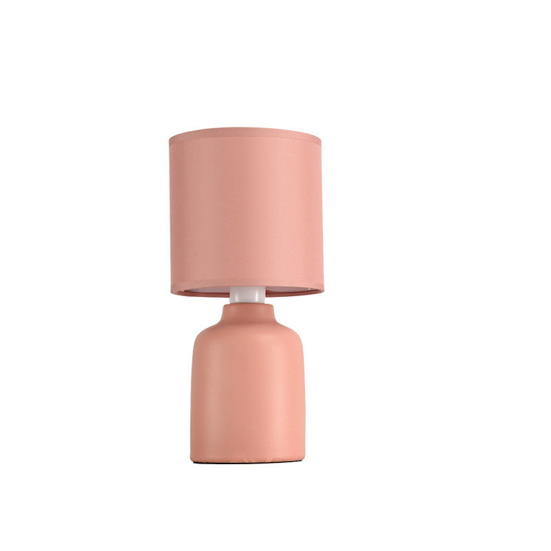 Cylindrical Cone Ceramic Fabric Table Lamp