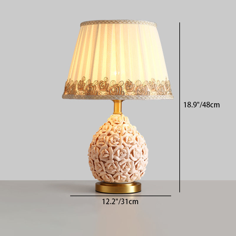 Rose Vase Cylinder Copper Table Lamp
