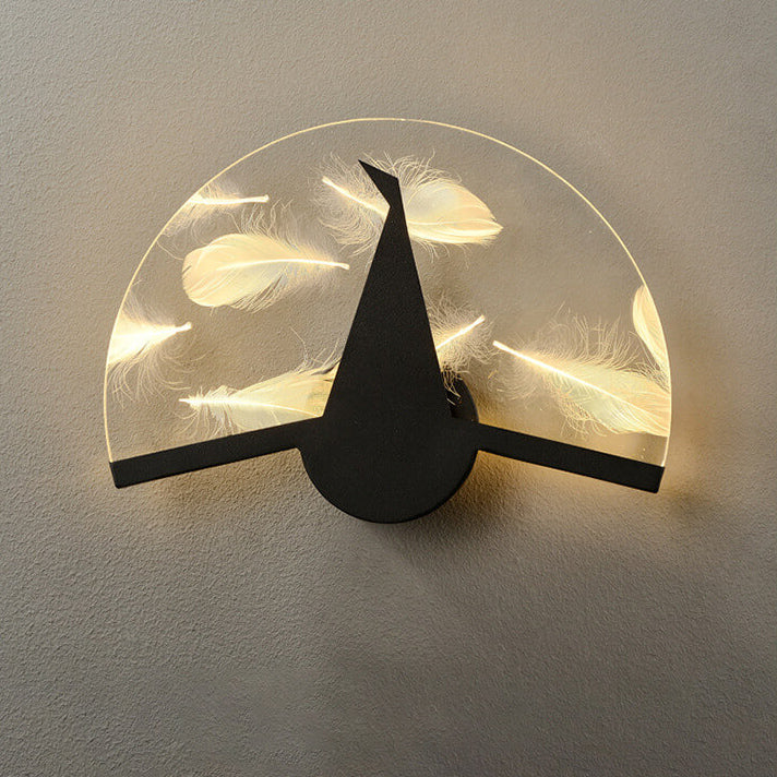 Feather Effect Acrylic Geometric Wall Lamp
