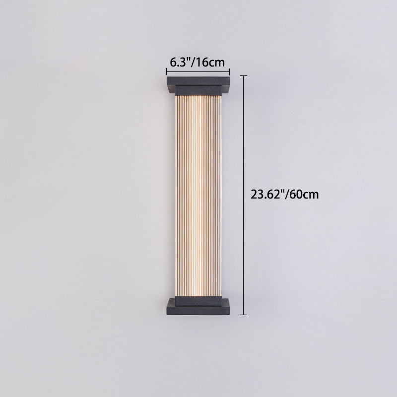 Striped Rectangle Stainless Steel Outdoor Light