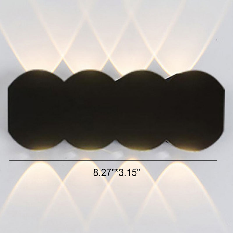 Round Geometric Up Down Outdoor Light