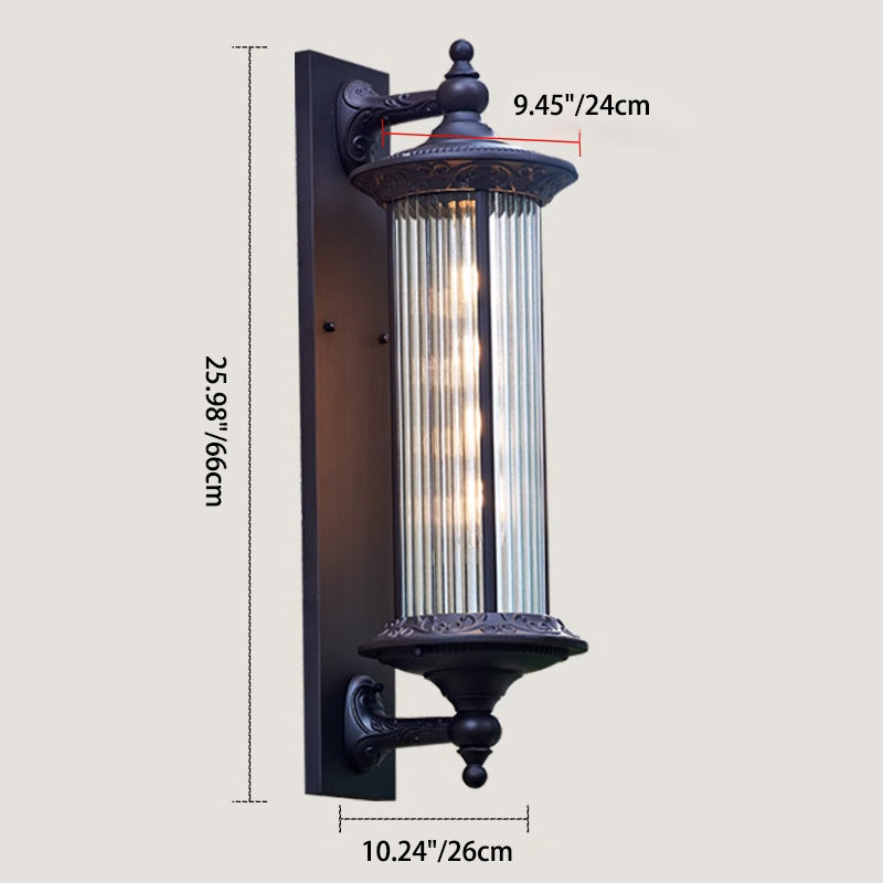 Aluminum Glass Cylinder Garden Outdoor Light