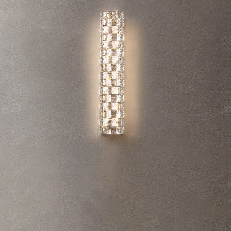 Rectangle Stainless Steel Crystal Wall Lamp