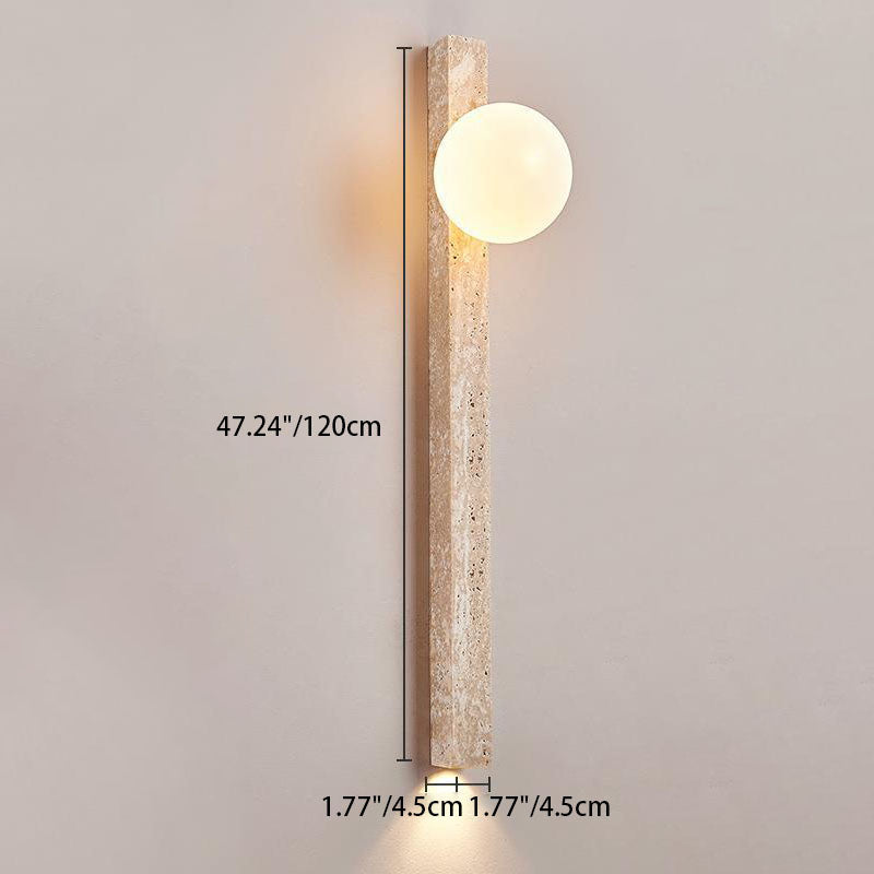 Long Strip Yellow Travertine 2-Light Wall Lamp
