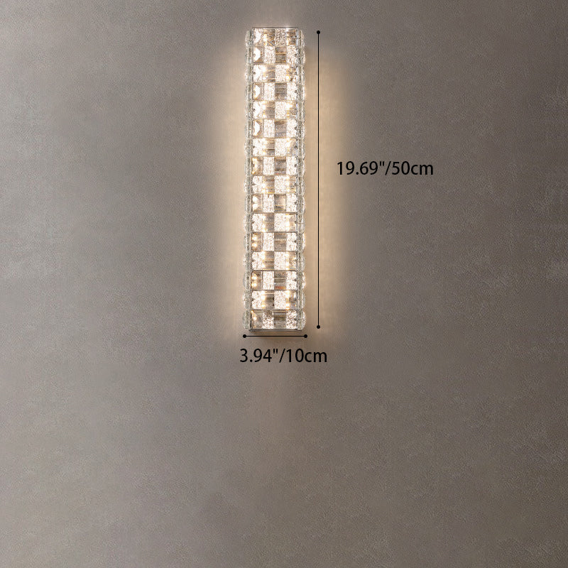 Rectangle Stainless Steel Crystal Wall Lamp