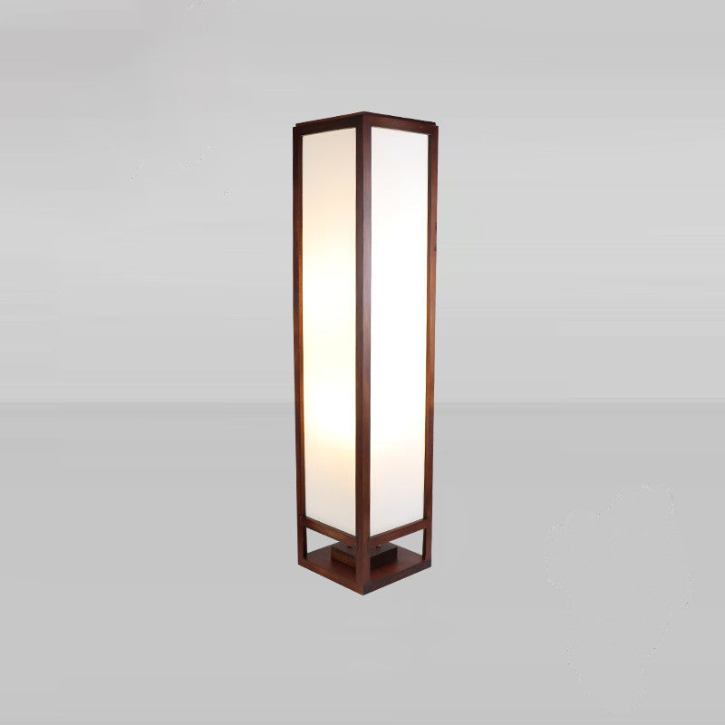 Traditional Chinese Rectangular Parchment Floor Lamp