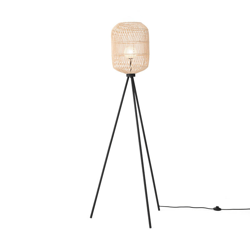 Rattan Weaving Cage Iron Floor Lamp