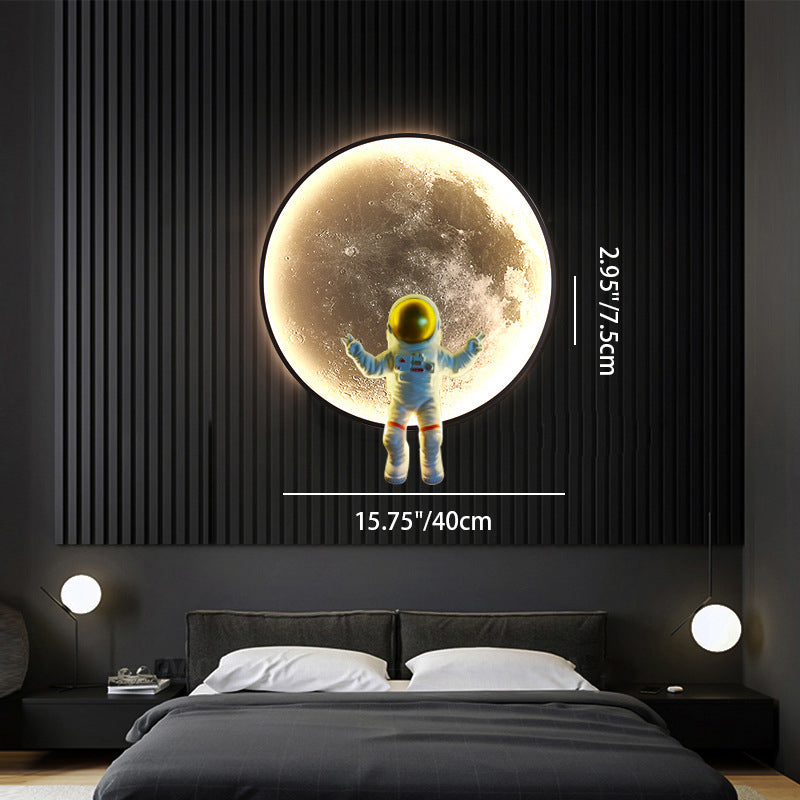 Round Lunar Astronaut Hardware Wall Lamp