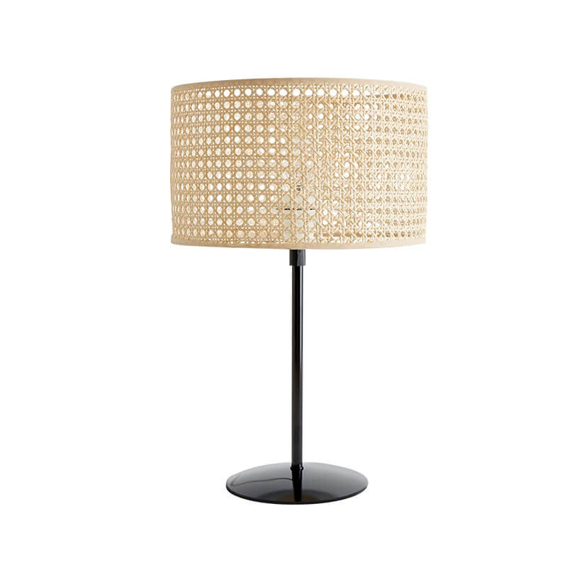 Rattan Weaving Cylinder Home Table Lamp