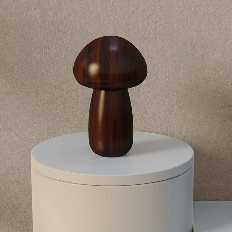Mushroom Rubberwood Beechwood Bedroom Table Lamp