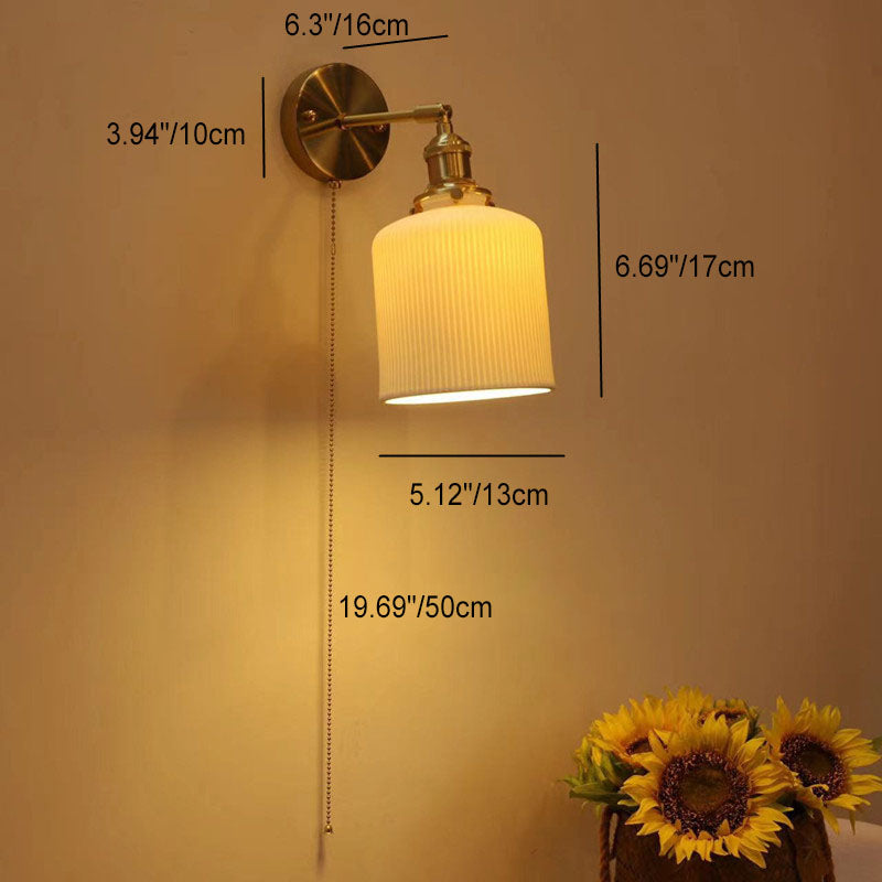Brass Round Vanity Bedroom Wall Lamp