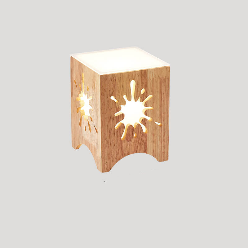 Harajuku Solid Wood Hollow Table Lamp