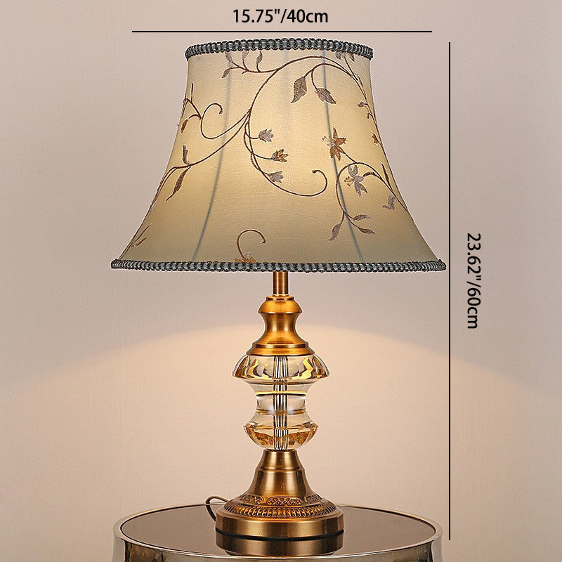 Cylinder Hardware Crystal Fabric Table Lamp