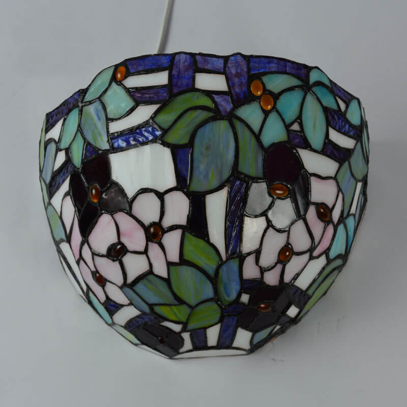 Flower Stained Glass Bowl Wall Lamp