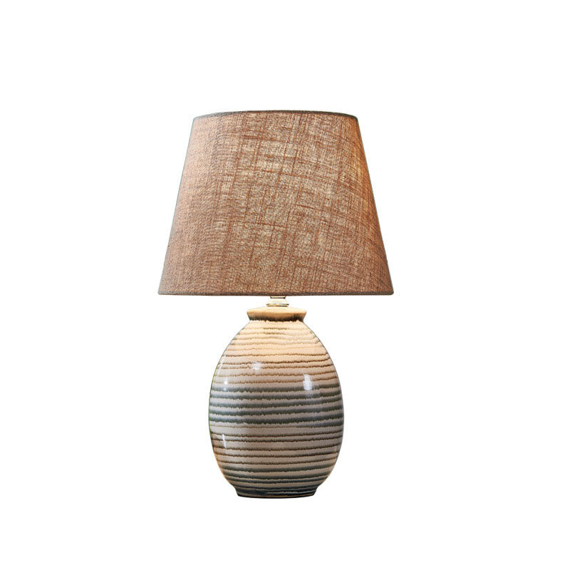 Oval Pot Ceramic Fabric Table Lamp