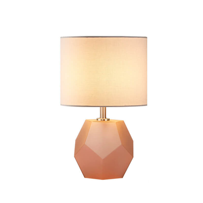Drum Fabric Rhombus Ball Table Lamp