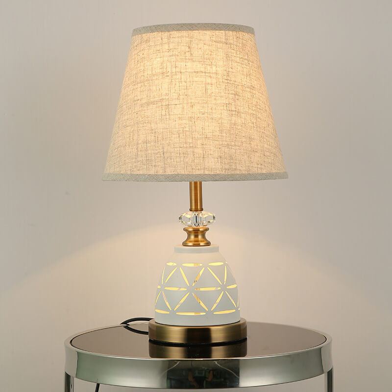 Solid Color Hardware Fabric Table Lamp