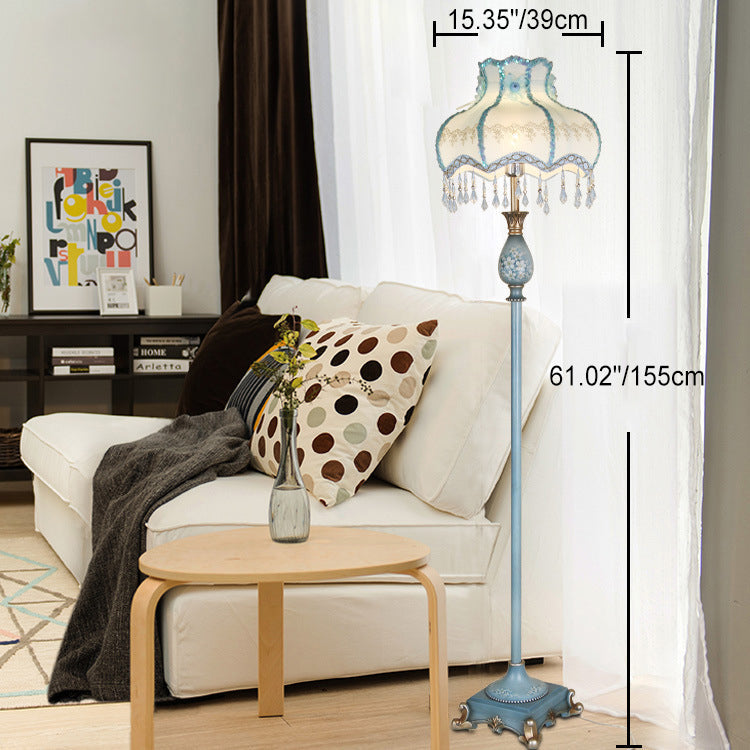 Stained Resin Fabric Flower Floor Lamp