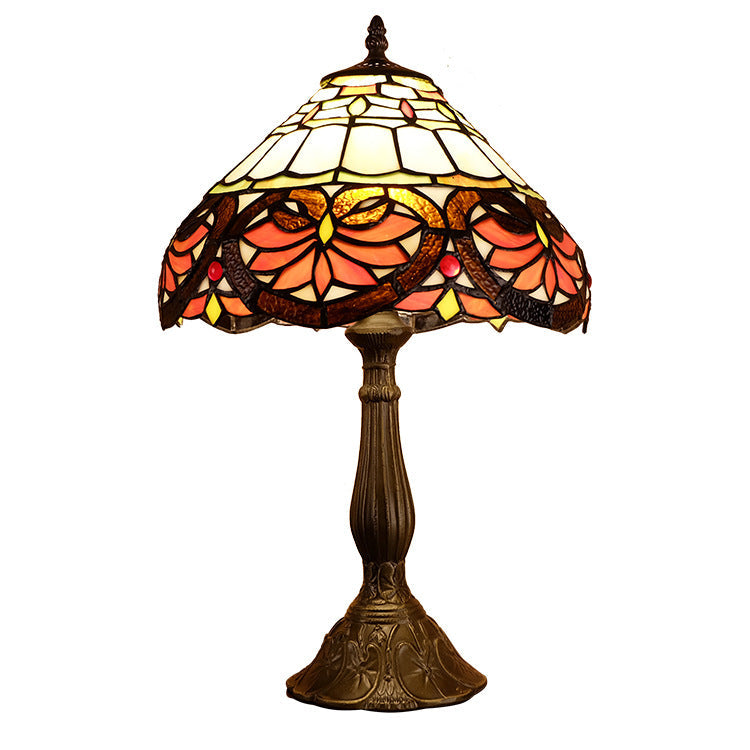 Umbrella Alloy Stained Glass Table Lamp