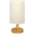 Fabric Cylinder Wood Table Lamp