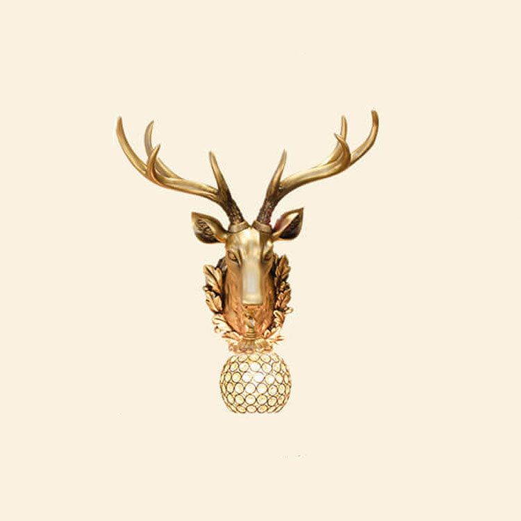 Deer Head Resin Wall Lamp