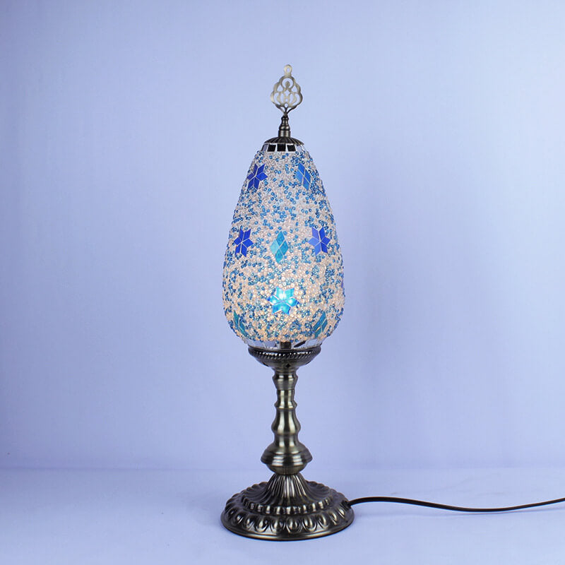 Bohemian Stained Glass Oval Table Lamp