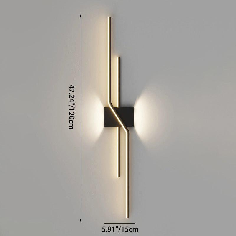 Aluminum Geometric Long Straight Wall Lamp