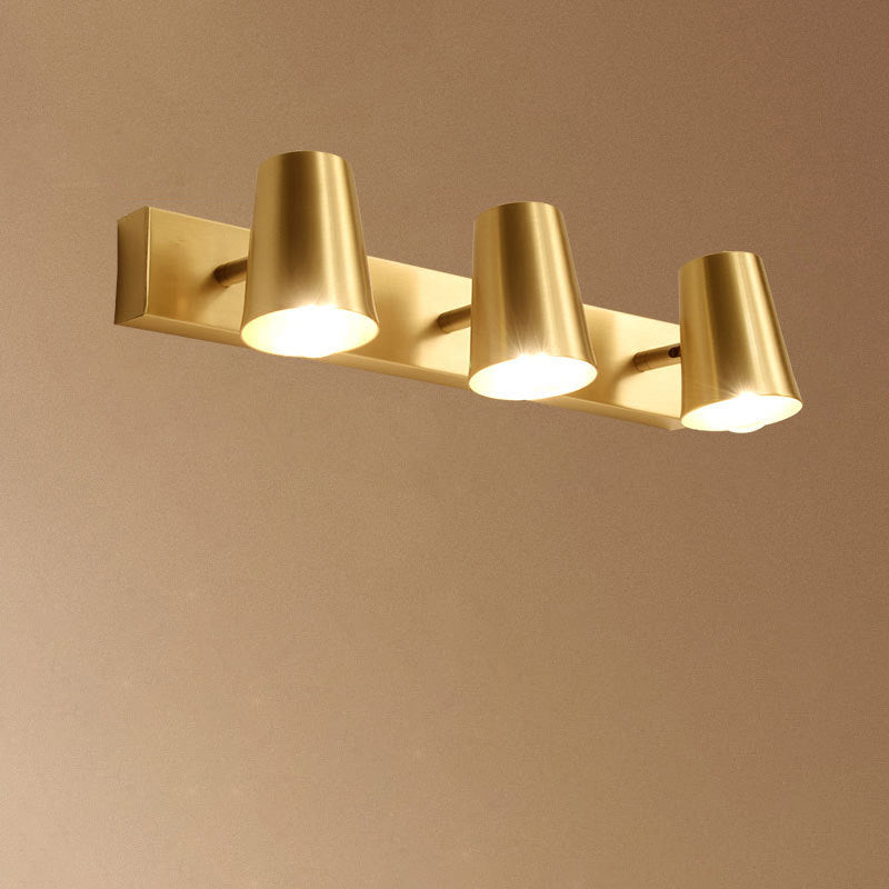 Full Copper Semi-Conical Vanity 2-Light Wall Lamp