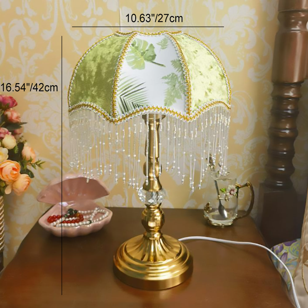 Round Tassel Umbrella Metal Table Lamp