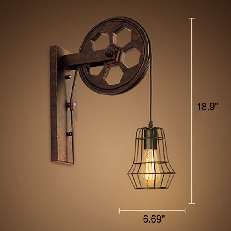 Pulley Iron Wall Lamp
