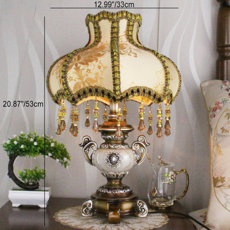 Vase Resin Fabric Bedroom Table Lamp