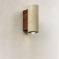 Round Square Yellow Travertine Wall Lamp
