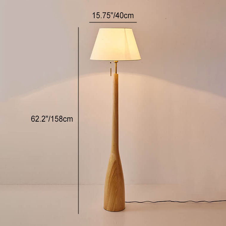 Solid Wood Fabric Floor Lamp