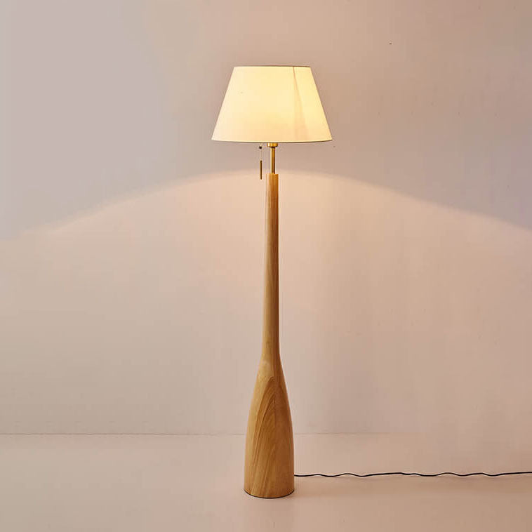 Solid Wood Fabric Floor Lamp